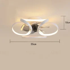 LED Ceiling Fans Dimmable with Remote Contral Flower Design 55cm Flush Mount Ceiling Lamp Acrylic Lampshade Chandelier Bedroom Living Room