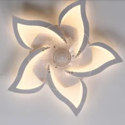LED Ceiling Fans Dimmable with Remote Contral Flower Design 25.7