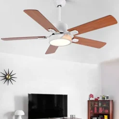 LED Ceiling Fans Light Ceiling Hanging for Kitchen Dining Room 1-Light 105/120/130 cm Acrylic 3-Color-Light Modern Nordic Style Bedroom Cafes 110-240V