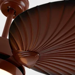 LED Ceiling Fans Palm Leaf Blades 1-Light 130cm Metal 3-Color-Light Nordic Style Bedroom Dining Room 110-240V