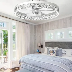 LED Ceiling Fans with lights Crystal Chandeliers Dimmable with Remote Contral 20