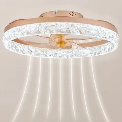 LED Ceiling Fans with lights Crystal Chandeliers Dimmable with Remote Contral 20