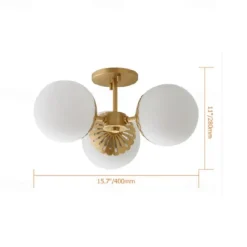 LED Ceiling Light 15 cm Globe Design Flush Mount Lights Metal Geometrical Brass Modern 220-240V