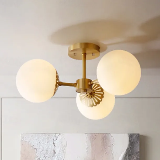 LED Ceiling Light 15 cm Globe Design Flush Mount Lights Metal Geometrical Brass Modern 220-240V