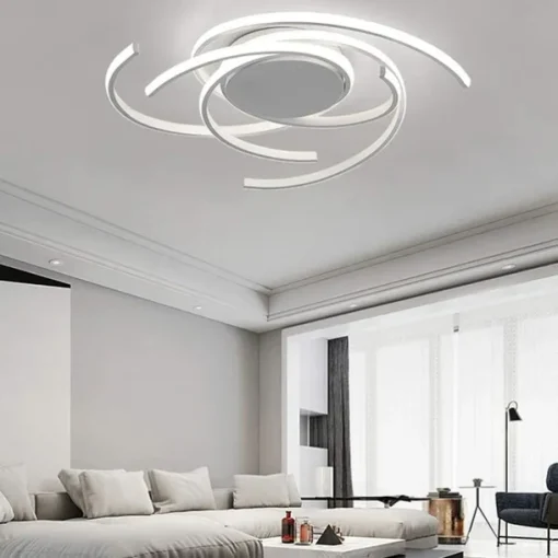 LED Ceiling Light 56 cm Rose Gold Green Khaki Champaign Gold Desert Rose Gold Flush Mount Lights Aluminum Silica Gel Geometric 72W Dimmable with Remote Control for Kitchen Bedroom Home Lighting