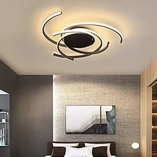 LED Ceiling Light 56 cm Rose Gold Green Khaki Champaign Gold Desert Rose Gold Flush Mount Lights Aluminum Silica Gel Geometric 72W Dimmable with Remote Control for Kitchen Bedroom Home Lighting