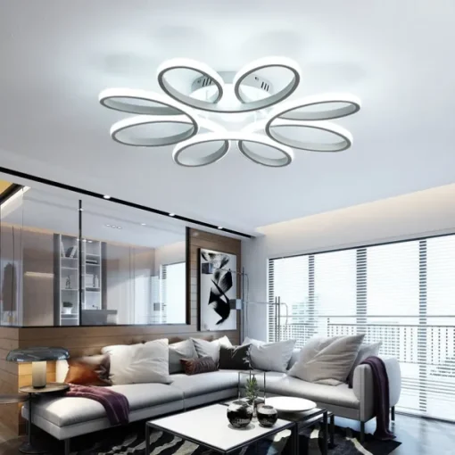 LED Ceiling Light 8 Heads 6 Heads Modern Flower Design Metal Silica Gel Linear Painted Finishes 65cm 110-120V 220-240V