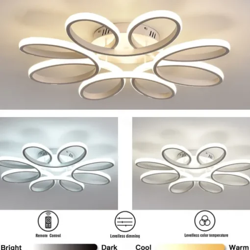 LED Ceiling Light 8 Heads 6 Heads Modern Flower Design Metal Silica Gel Linear Painted Finishes 65cm 110-120V 220-240V