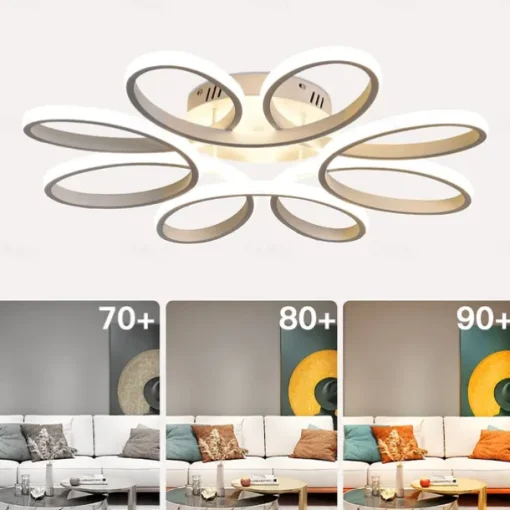 LED Ceiling Light 8 Heads 6 Heads Modern Flower Design Metal Silica Gel Linear Painted Finishes 65cm 110-120V 220-240V