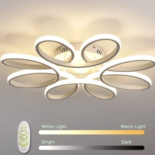 LED Ceiling Light 8 Heads 6 Heads Modern Flower Design Metal Silica Gel Linear Painted Finishes 65cm 110-120V 220-240V