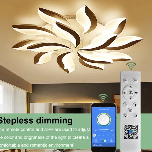 LED Ceiling Light Bedroom Light APP Control with Stepless Dimming Acrylic Ceiling Panel Lamp Unique Minimalist Livingroom AC220V AC110V Flower Design
