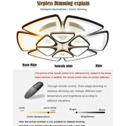 LED Ceiling Light Bedroom Light APP Control with Stepless Dimming or OFF/ ON Control Three Color Acrylic Ceiling Panel Lamp Unique Minimalist Livingroom AC110V AC220V