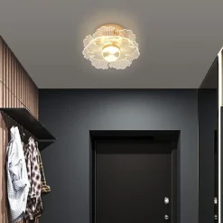 LED Ceiling Light 19cm Flower Design 1-Light Metal LED Flush Mount Lights Metal Modern Style Painted Finishes for Corridor 110-240V