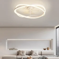 Led Ceiling Light Fan Light Simple Nordic Smart Style Acrylic Metal Bedroom Study Living Room Warm Light 1-Light 60Cm 110-120V 220-240V