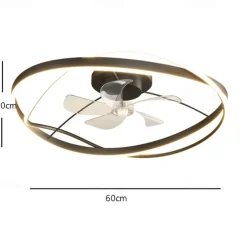 Led Ceiling Light Fan Light Simple Nordic Smart Style Acrylic Metal Bedroom Study Living Room Warm Light 1-Light 60Cm 110-120V 220-240V