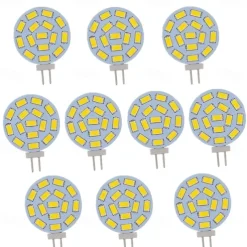 LED Ceiling Light G4 5730SMD Side Pin Be-pin 3W LED AC/DC 12V 24V DC 15 Leds Warm White Red Green Blue Spotlight LED Corn Bulb Light 10 PCS