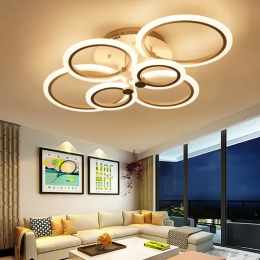LED Ceiling Light Glow outward LED Ceiling Light 4/6/8-Light Flush Mount Lights Circle Design Modern Style Simplicity Acrylic 90W Living Room Dining Room Bedroom Light Fixture