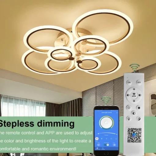 LED Ceiling Light Glow outward LED Ceiling Light 4/6/8-Light Flush Mount Lights Circle Design Modern Style Simplicity Acrylic 90W Living Room Dining Room Bedroom Light Fixture