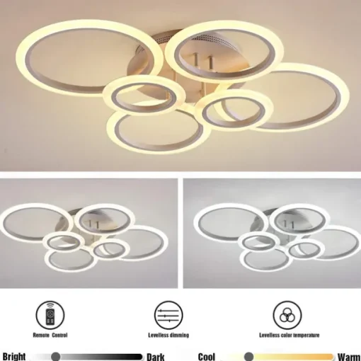 LED Ceiling Light Glow outward LED Ceiling Light 4/6/8-Light Flush Mount Lights Circle Design Modern Style Simplicity Acrylic 90W Living Room Dining Room Bedroom Light Fixture