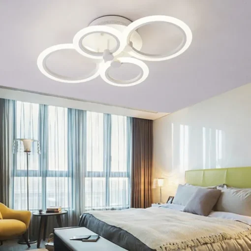 LED Ceiling Light Glow outward LED Ceiling Light 4/6/8-Light Flush Mount Lights Circle Design Modern Style Simplicity Acrylic 90W Living Room Dining Room Bedroom Light Fixture