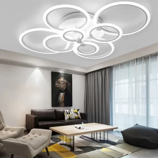 LED Ceiling Light Glow outward LED Ceiling Light 4/6/8-Light Flush Mount Lights Circle Design Modern Style Simplicity Acrylic 90W Living Room Dining Room Bedroom Light Fixture