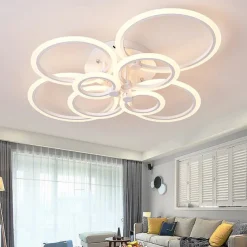 LED Ceiling Light Glow outward LED Ceiling Light 4/6/8-Light Flush Mount Lights Circle Design Modern Style Simplicity Acrylic 90W Living Room Dining Room Bedroom Light Fixture