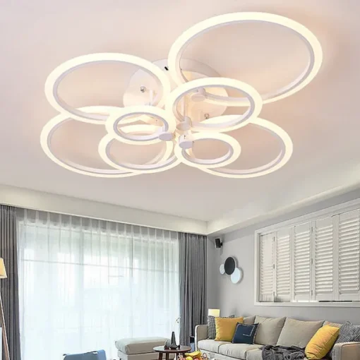 LED Ceiling Light Glow outward LED Ceiling Light 4/6/8-Light Flush Mount Lights Circle Design Modern Style Simplicity Acrylic 90W Living Room Dining Room Bedroom Light Fixture