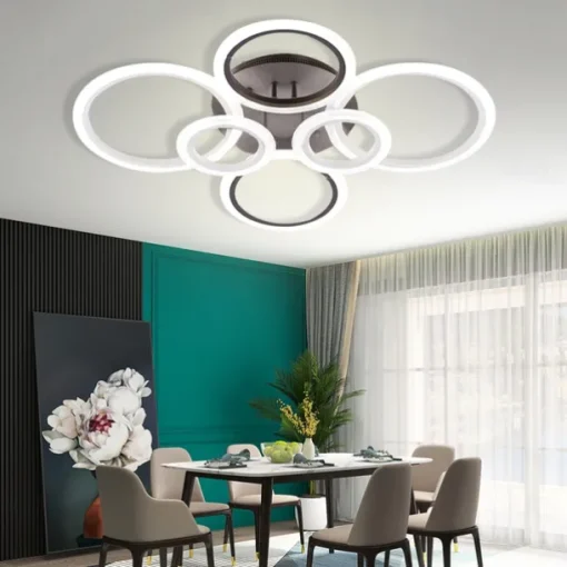 LED Ceiling Light Glow outward LED Ceiling Light 4/6/8-Light Flush Mount Lights Circle Design Modern Style Simplicity Acrylic 90W Living Room Dining Room Bedroom Light Fixture