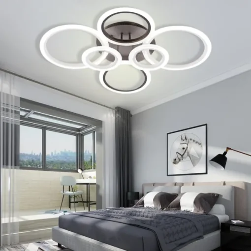 LED Ceiling Light Glow outward LED Ceiling Light 4/6/8-Light Flush Mount Lights Circle Design Modern Style Simplicity Acrylic 90W Living Room Dining Room Bedroom Light Fixture