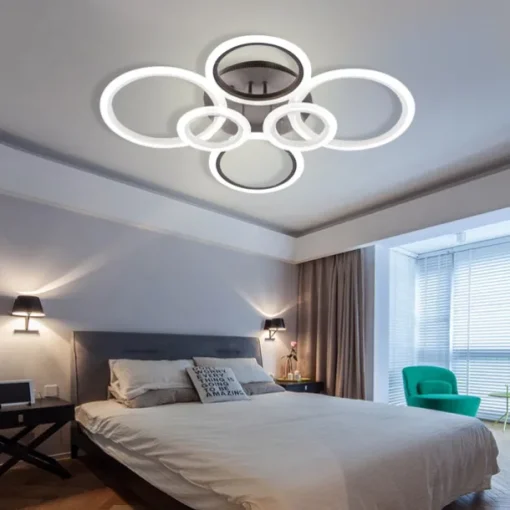 LED Ceiling Light Glow outward LED Ceiling Light 4/6/8-Light Flush Mount Lights Circle Design Modern Style Simplicity Acrylic 90W Living Room Dining Room Bedroom Light Fixture