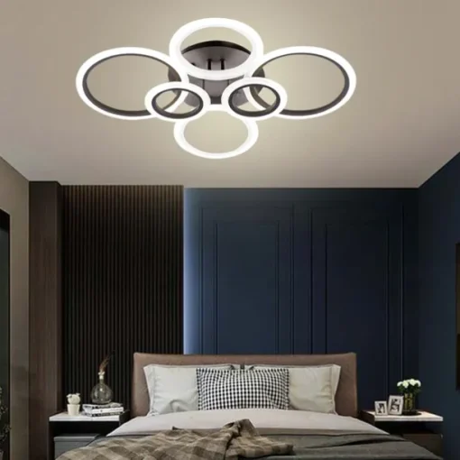LED Ceiling Light Glow outward LED Ceiling Light 4/6/8-Light Flush Mount Lights Circle Design Modern Style Simplicity Acrylic 90W Living Room Dining Room Bedroom Light Fixture