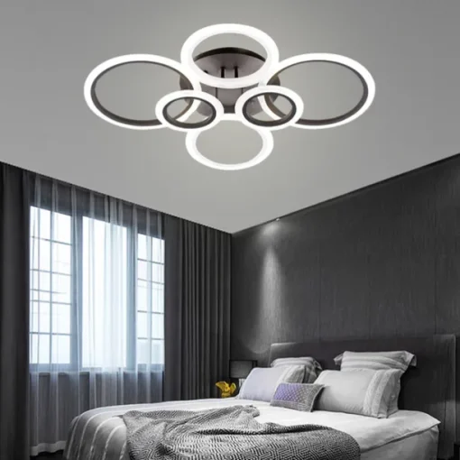 LED Ceiling Light Glow outward LED Ceiling Light 4/6/8-Light Flush Mount Lights Circle Design Modern Style Simplicity Acrylic 90W Living Room Dining Room Bedroom Light Fixture