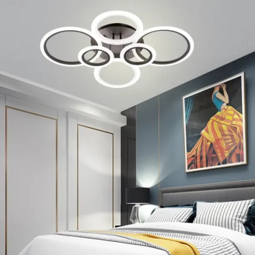 LED Ceiling Light Glow outward LED Ceiling Light 4/6/8-Light Flush Mount Lights Circle Design Modern Style Simplicity Acrylic 90W Living Room Dining Room Bedroom Light Fixture