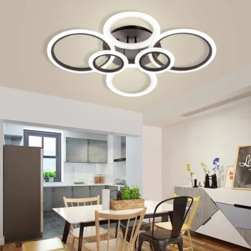 LED Ceiling Light Glow outward LED Ceiling Light 4/6/8-Light Flush Mount Lights Circle Design Modern Style Simplicity Acrylic 90W Living Room Dining Room Bedroom Light Fixture