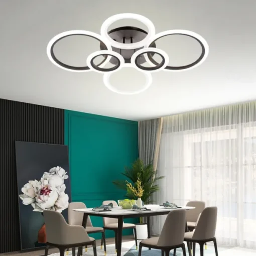 LED Ceiling Light Glow outward LED Ceiling Light 4/6/8-Light Flush Mount Lights Circle Design Modern Style Simplicity Acrylic 90W Living Room Dining Room Bedroom Light Fixture