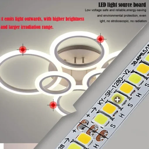 LED Ceiling Light Glow outward LED Ceiling Light 4/6/8-Light Flush Mount Lights Circle Design Modern Style Simplicity Acrylic 90W Living Room Dining Room Bedroom Light Fixture