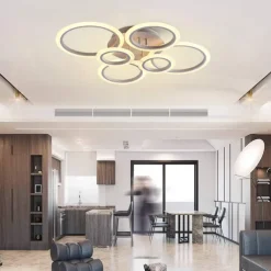LED Ceiling Light Glow outward LED Ceiling Light 4/6/8-Light Flush Mount Lights Circle Design Modern Style Simplicity Acrylic 90W Living Room Dining Room Bedroom Light Fixture