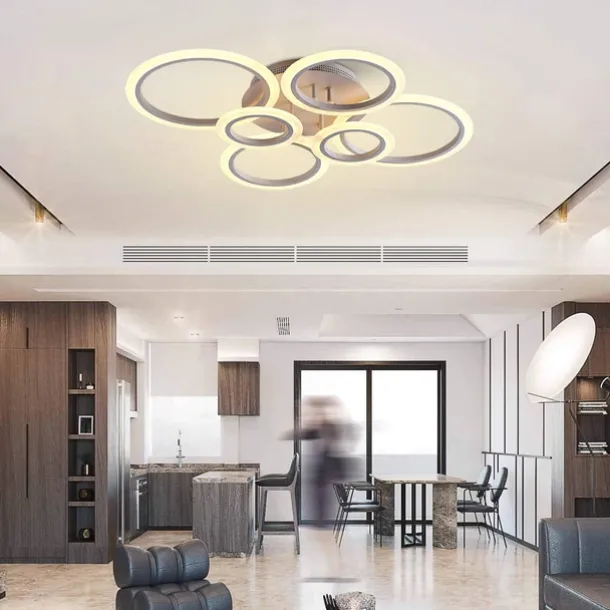 LED Ceiling Light Glow outward LED Ceiling Light 4/6/8-Light Flush Mount Lights Circle Design Modern Style Simplicity Acrylic 90W Living Room Dining Room Bedroom Light Fixture