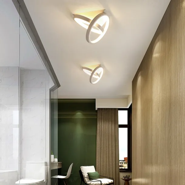 LED Ceiling Light 1-Light 22cm Ring Design Flush Mount Lights Metal Ceilling Light for Corridor Porch Bar Creative Loft Balcony Lamps Warm White/White 110-240V