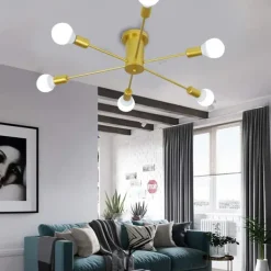 LED Ceiling Light 6/10-Light Dimmable Nordic Style Chandelier Sputnik Design Metal Artistic Style Industrial Painted Finishes Kitchen Bedroom Kids Room Lights 110-240V