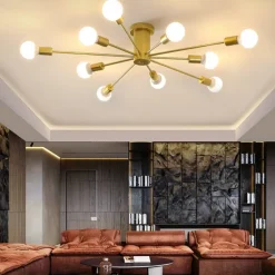 LED Ceiling Light 6/10-Light Dimmable Nordic Style Chandelier Sputnik Design Metal Artistic Style Industrial Painted Finishes Kitchen Bedroom Kids Room Lights 110-240V