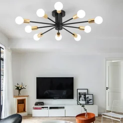 LED Ceiling Light 6/10-Light Dimmable Nordic Style Chandelier Sputnik Design Metal Artistic Style Industrial Painted Finishes Kitchen Bedroom Kids Room Lights 110-240V