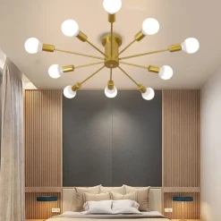 LED Ceiling Light 6/10-Light Dimmable Nordic Style Chandelier Sputnik Design Metal Artistic Style Industrial Painted Finishes Kitchen Bedroom Kids Room Lights 110-240V
