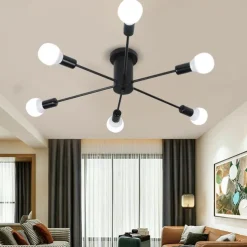 LED Ceiling Light 6/10-Light Dimmable Nordic Style Chandelier Sputnik Design Metal Artistic Style Industrial Painted Finishes Kitchen Bedroom Kids Room Lights 110-240V