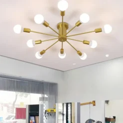 LED Ceiling Light 6/10-Light Dimmable Nordic Style Chandelier Sputnik Design Metal Artistic Style Industrial Painted Finishes Kitchen Bedroom Kids Room Lights 110-240V