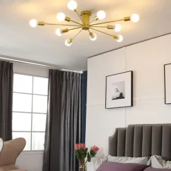 LED Ceiling Light 6/10-Light Dimmable Nordic Style Chandelier Sputnik Design Metal Artistic Style Industrial Painted Finishes Kitchen Bedroom Kids Room Lights 110-240V