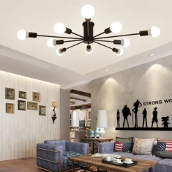 LED Ceiling Light 6/10-Light Dimmable Nordic Style Chandelier Sputnik Design Metal Artistic Style Industrial Painted Finishes Kitchen Bedroom Kids Room Lights 110-240V