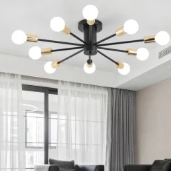 LED Ceiling Light 6/10-Light Dimmable Nordic Style Chandelier Sputnik Design Metal Artistic Style Industrial Painted Finishes Kitchen Bedroom Kids Room Lights 110-240V