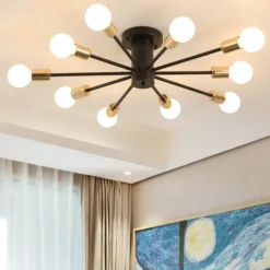 LED Ceiling Light 6/10-Light Dimmable Nordic Style Chandelier Sputnik Design Metal Artistic Style Industrial Painted Finishes Kitchen Bedroom Kids Room Lights 110-240V