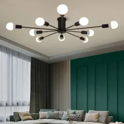 LED Ceiling Light 6/10-Light Dimmable Nordic Style Chandelier Sputnik Design Metal Artistic Style Industrial Painted Finishes Kitchen Bedroom Kids Room Lights 110-240V